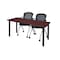 Kee Rectangle Training Table & Chair Set, 72 W, 24 L, 29 H, Wood, Metal, Fabric Top, Mahogany MT7224MHBPBK23BK - alternate 1